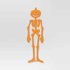 59" 3D Jointed Jack Skeleton Halloween Decorative Prop Orange - Hyde And EEK! Boutique™