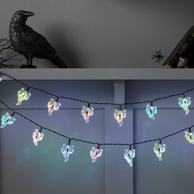 20ct LED Battery Operated Iridescent Ghost Halloween Indoor Outdoor Novelty String Lights Black/White - Hyde And EEK! Boutique™ 3 20ct LED Battery Operated Iridescent Ghost Halloween Indoor Outdoor Novelty String Lights Black/White - Hyde And EEK! Boutique™