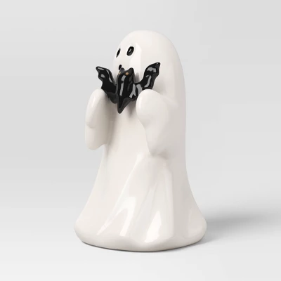 4.5" Ceramic Ghost With Bat Halloween Figurine - Hyde And EEK! Boutique™ 4 4.5" Ceramic Ghost With Bat Halloween Figurine - Hyde And EEK! Boutique™ - Image 2