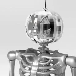 60" Poseable Pumpkin Skeleton Halloween Decorative Prop Silver Disco - Hyde And EEK! Boutique™ -Hyde and EEK Shop GUEST 114872d1 1529 4e86 9859 9b9a3392ebac