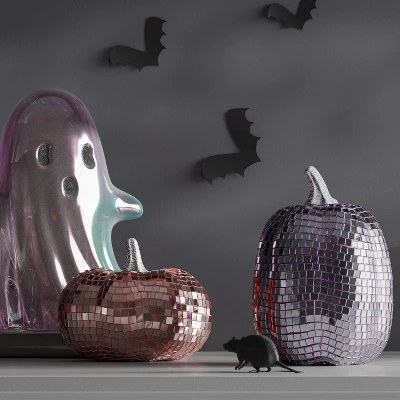 Disco Glass Pumpkin Figurine - Hyde And EEK! Boutique™ Lavender 3 Disco Glass Pumpkin Figurine - Hyde And EEK! Boutique™ Lavender