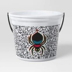 8" Glow In The Dark Spider Halloween Plastic Trick Or Treat Pail White - Hyde And EEK! Boutique™ -Hyde and EEK Shop GUEST 285fd82d 4929 4c6f a4e1 942774f27deb