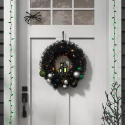 100ct LED Halloween Indoor Outdoor Miniature String Lights Neon Green/Black - Hyde And EEK! Boutique™