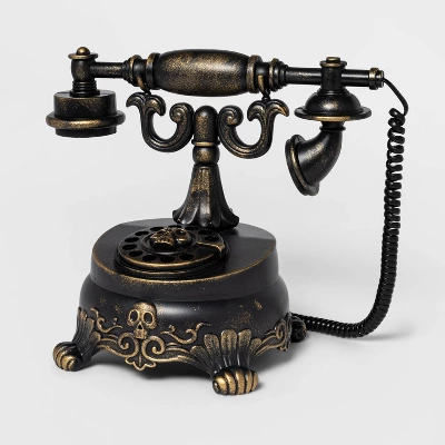 9" Animated Eerie Victorian Telephone Halloween Decorative Prop - Hyde And EEK! Boutique™: Indoor Skeleton Scene, Battery Operated 4 9" Animated Eerie Victorian Telephone Halloween Decorative Prop - Hyde And EEK! Boutique™: Indoor Skeleton Scene, Battery Operated - Image 2