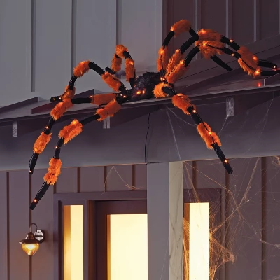5' LED Lit Hanging Spider - Hyde And EEK! Boutique™: Battery Operated, Indoor/Outdoor Décor 2 5' LED Lit Hanging Spider - Hyde And EEK! Boutique™: Battery Operated, Indoor/Outdoor Décor