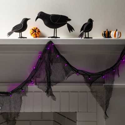 9' Incandescent Gauze Garland Halloween Purple String Lights - Hyde And EEK! Boutique™ 4 9' Incandescent Gauze Garland Halloween Purple String Lights - Hyde And EEK! Boutique™ - Image 2