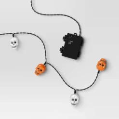 20ct LED Battery Operated Skull Halloween Indoor Outdoor Novelty String Lights Black/White/Orange - Hyde And EEK! Boutique™ -Hyde and EEK Shop GUEST 6d064fa4 0acf 40bf ab68 09d9a9fe58f0