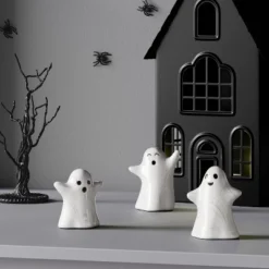 3pc Ghosts Mini Mantle Ceramic Decorative Accent Set - Hyde And EEK! Boutique™
