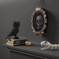 15" Light Up Emerging Skull Frame Halloween Decorative Prop - Hyde And EEK! Boutique™: Indoor Window Hanger