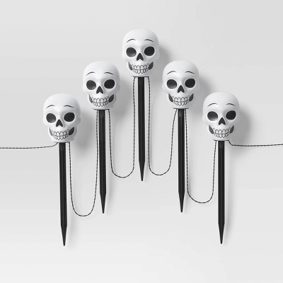5ct Plastic Skeleton Halloween Novelty Pathway Lights With Cool White LEDs - Hyde And EEK! Boutique™: Outdoor Skeleton Decor, Battery Operated 4 5ct Plastic Skeleton Halloween Novelty Pathway Lights With Cool White LEDs - Hyde And EEK! Boutique™: Outdoor Skeleton Decor, Battery Operated - Image 2