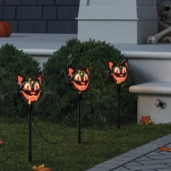 5ct Plastic Cat Halloween Novelty Pathway Lights With Warm White LEDs - Hyde And EEK! Boutique™