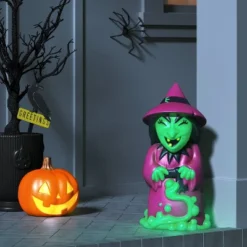 18" Blow Mold Magic Witch Halloween Decorative Prop Green - Hyde And EEK! Boutique™