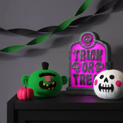 Fabric Pumpkin Monster Figurine - Hyde And EEK! Boutique™ Green 3 Fabric Pumpkin Monster Figurine - Hyde And EEK! Boutique™ Green