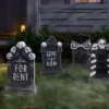 4pk 17" Tombstones Halloween Decorative Prop Brick Toned/Black - Hyde And EEK! Boutique™