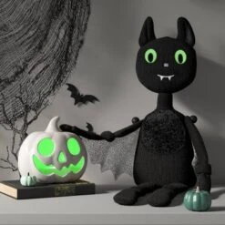 Hanging Knit Bat Character Decorative Sculpture - Hyde And EEK! Boutique™ Black