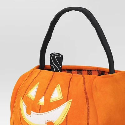 10" Jumbo Pumpkin Halloween Trick Or Treat Fabric Basket Orange/Black - Hyde And EEK! Boutique™ 4 10" Jumbo Pumpkin Halloween Trick Or Treat Fabric Basket Orange/Black - Hyde And EEK! Boutique™ - Image 2
