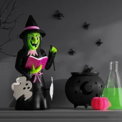 16.14" Light And Sound Witch Figural Halloween Decorative Prop Black - Hyde And EEK! Boutique™