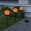4pc Animated Halloween Pumpkin Novelty Stake Lights With Warm White LEDs And Monster Mash Music - Hyde And EEK! Boutique™