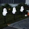 5ct LED Plastic Ghost Halloween Novelty Pathway Lights With Cool White LEDs - Hyde And EEK! Boutique™: Outdoor Ghost Decor