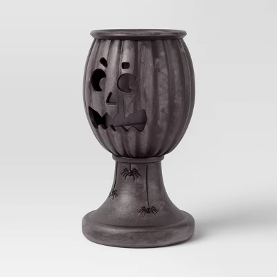 17" Textured Pumpkin Urn Spider Style Halloween Decorative Prop Gray - Hyde And EEK! Boutique™ 4 17" Textured Pumpkin Urn Spider Style Halloween Decorative Prop Gray - Hyde And EEK! Boutique™ - Image 2