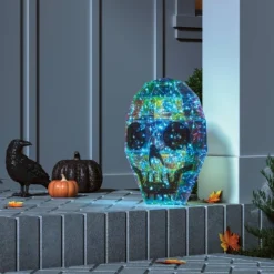 16" Narrow Iridescent Skull 3D Novelty Modular Light Structure Cool White - Hyde And EEK! Boutique™