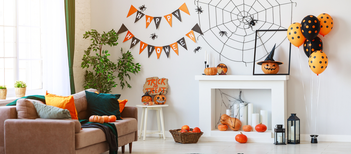 Front Page -Hyde and EEK Shop living room of a Halloween decorated home